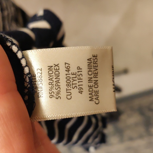 New! Max studio navy sleeveless striped dress Sz XLP Retro Y2k Minimalist Trendy - Picture 10 of 10